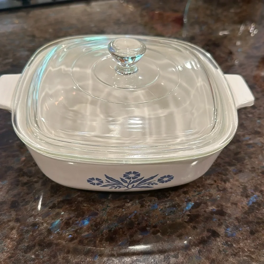 CORNING WARE 1 QT WITH TOP ORIGINAL BLUE CORN FLOWERS